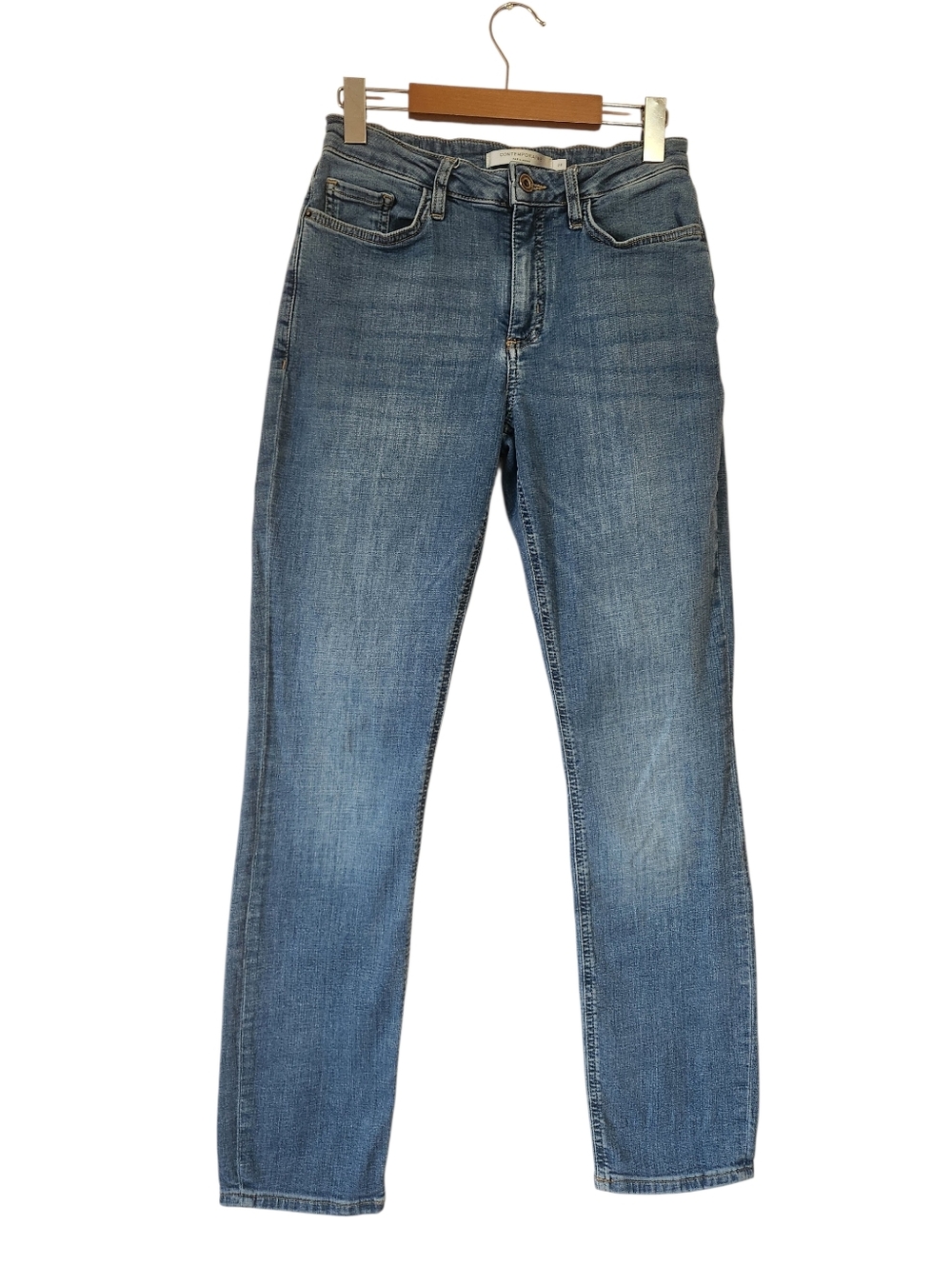 Contemporaine by Simons Slim Leg Mid Rise Sleek Stretch Jeans Size 28 EUC Soft